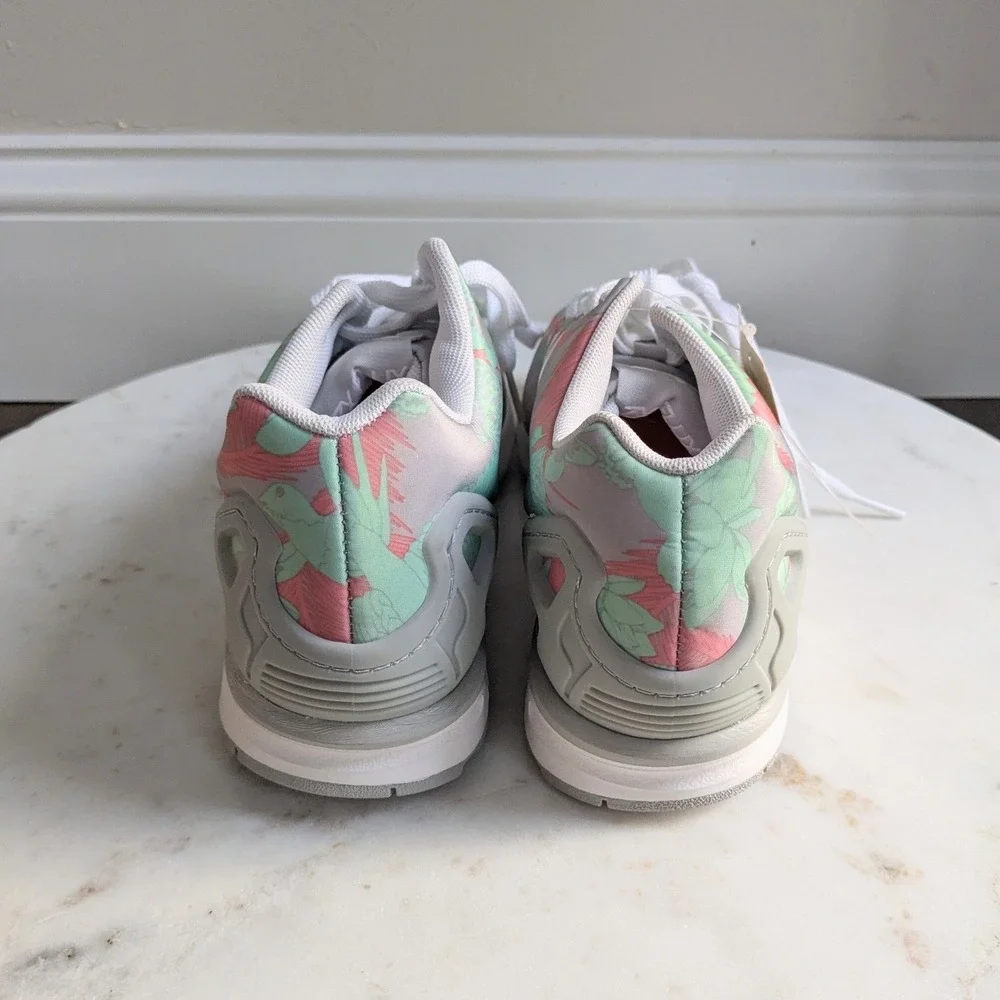 Adidas ZX Flux W Womens Tropical Floral Print Sneakers Size 7.5 US Pink Grn NIB